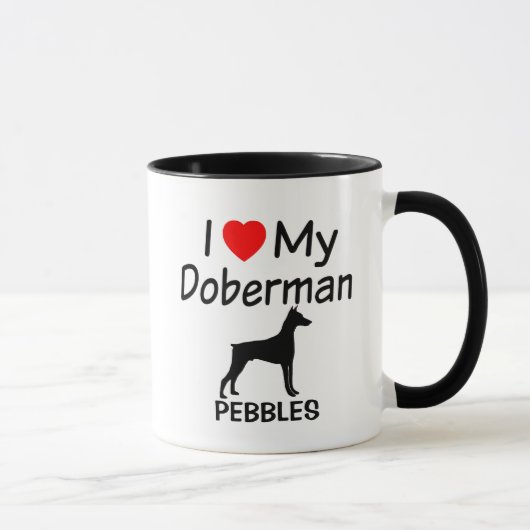 Ik hou van mijn Doberman Dog Mok (Rechts)