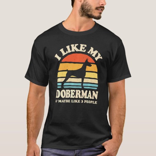 Ik hou van mijn doberman en misschien als 3 mensen t-shirt (Voorkant)