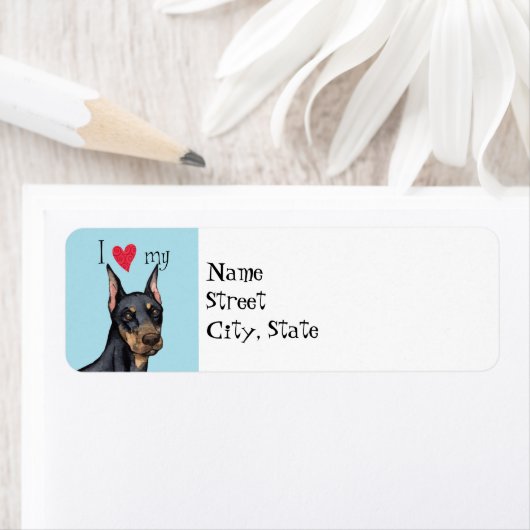 Ik hou van mijn Doberman Etiket (Insitu)