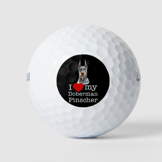 Ik hou van mijn Doberman Pinscher - Dog Golfballen (Voorkant)