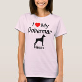 Ik hou van mijn Doberman Pinscher Dog T-shirt (Voorkant)