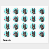 Ik hou van mijn Doberman Ronde Sticker (Vel)