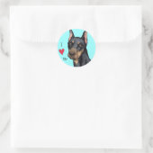 Ik hou van mijn Doberman Ronde Sticker (Tas)