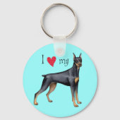 Ik hou van mijn Doberman Sleutelhanger (Voorkant)