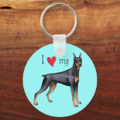 Ik hou van mijn Doberman Sleutelhanger (Voorkant)