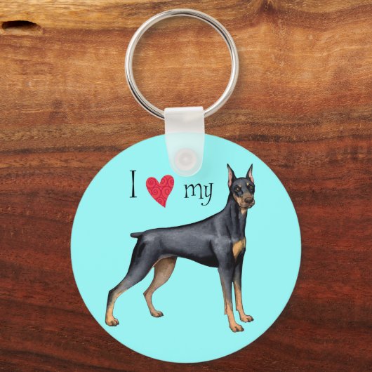 Ik hou van mijn Doberman Sleutelhanger (Voorkant)