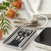 Ik hou van mijn Doberman Spooky  gotische esthetie Sleutelhanger (Voorkant Rechts)