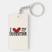 Ik hou van mijn Doberman Spooky  gotische esthetie Sleutelhanger (achterkant)