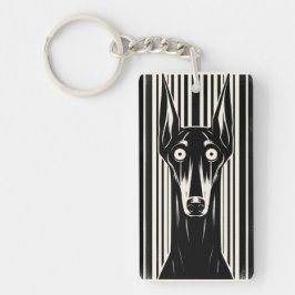 Ik hou van mijn Doberman Spooky  gotische esthetie Sleutelhanger
