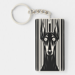 Ik hou van mijn Doberman Spooky  gotische esthetie Sleutelhanger