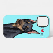 Ik hou van mijn Dobermann iPhone Hoesje (Achterkant horizontaal)