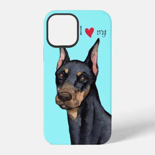 Ik hou van mijn Dobermann iPhone Hoesje (Achterkant)