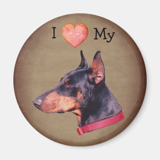 Ik hou van mijn Dobermann Pinscher hond Magneet (Voorkant)