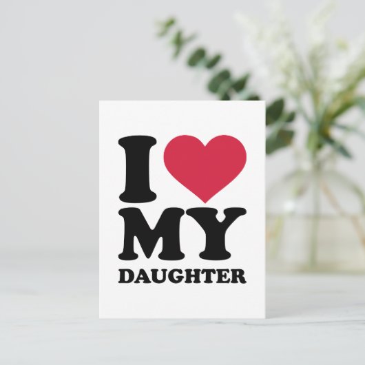 Ik hou van mijn dochter briefkaart (Staand voorkant)