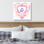 Ik hou van mijn dochter! Foto Red Hearts Canvas Afdruk (Insitu (Slaapkamer))
