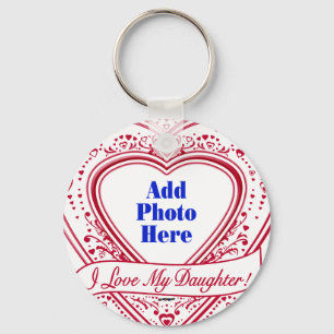 Ik hou van mijn dochter! Foto Red Hearts Sleutelhanger
