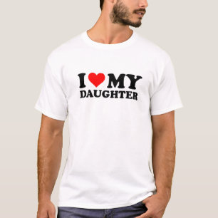 Ik hou van mijn dochter Funny Red Heart Ik hoor mi T-shirt