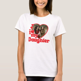 Ik hou van mijn dochter Rode Hart Foto T-shirt