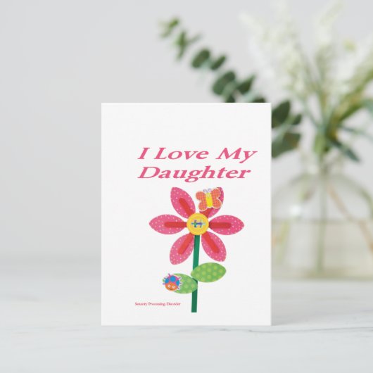 ik hou van mijn dochter spd briefkaart (Staand voorkant)