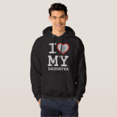 ik hou van mijn dochter zwarte hotels hoodie (Voorkant volledig)
