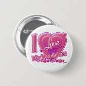 Ik hou van mijn dochters roze/paars - hart ronde button 5,7 cm (Voorkant /achterkant)