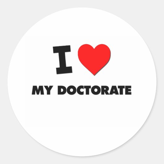 Ik hou van mijn doctoraat ronde sticker (Voorkant)