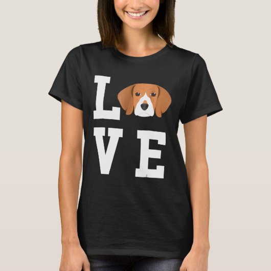 Ik hou van mijn Dog-Beagle Hondenliefhebber T-shirt (Voorkant)