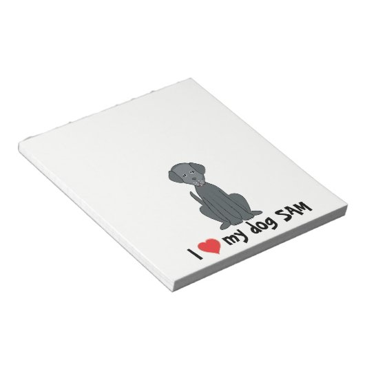 Ik hou van mijn Dog Notepad Notitieblok (Schuin)