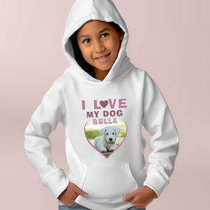 Ik hou van mijn Dog Pink Heart Foto Pet Naam