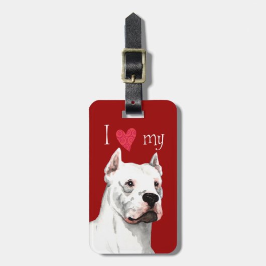 Ik hou van mijn Dogo Argentino Bagagelabel (Voorkant verticaal)