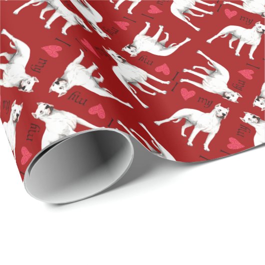 Ik hou van mijn Dogo Argentino Cadeaupapier (Rol Hoek)