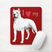 Ik hou van mijn Dogo Argentino Muismat (Met muis)