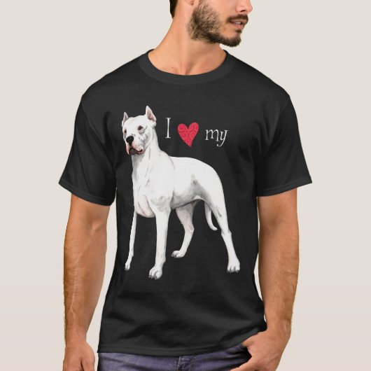 Ik hou van mijn Dogo Argentino T-shirt (Voorkant)
