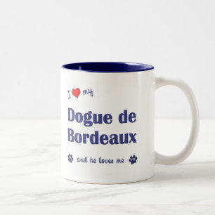 Ik hou van mijn Dogue de Bordeaux (Mannelijke hond Tweekleurige Koffiemok
