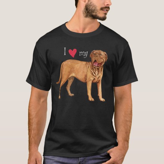 Ik hou van mijn Dogue de Bordeaux T-shirt (Voorkant)