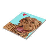 Ik hou van mijn Dogue de Bordeaux Tegeltje (Zijkant)