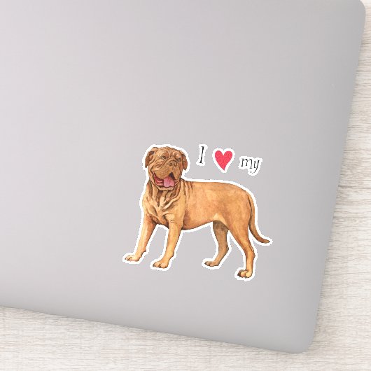 Ik hou van mijn Dogue de Bordeaux Vinyl Sticker (Detail)