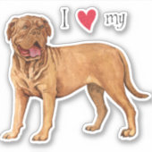 Ik hou van mijn Dogue de Bordeaux Vinyl Sticker (Voorkant)