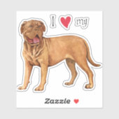 Ik hou van mijn Dogue de Bordeaux Vinyl Sticker (Vel)