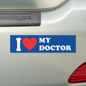Ik hou van mijn dokter bumpersticker (Op auto)