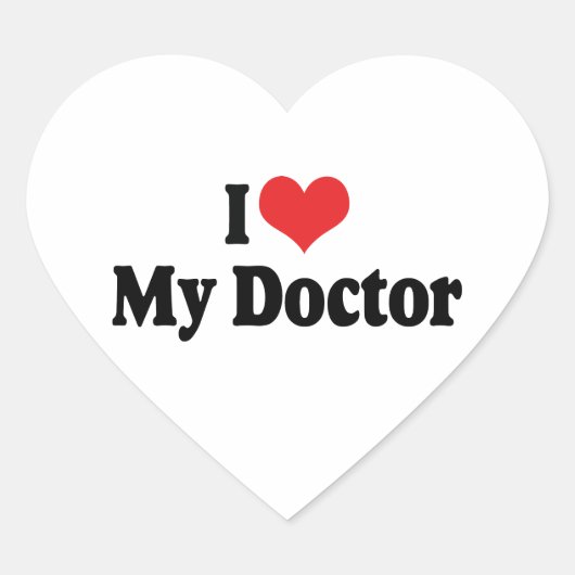 Ik hou van mijn dokter hart sticker (Voorkant)