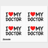Ik hou van mijn dokter rechthoekige sticker (Vel)