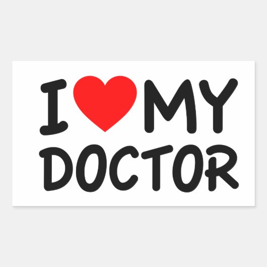 Ik hou van mijn dokter rechthoekige sticker (Voorkant)