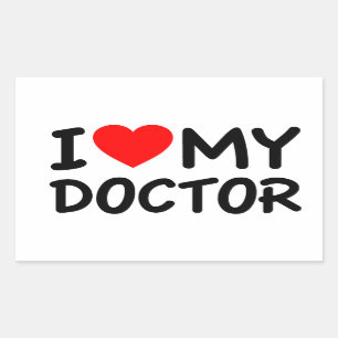 Ik hou van mijn dokter rechthoekige sticker