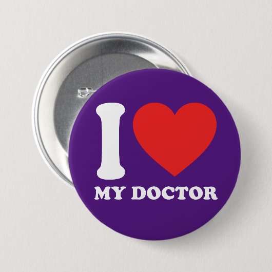 Ik hou van mijn dokter ronde button 7,6 cm (Voorkant /achterkant)