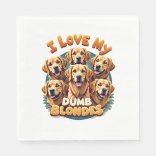 Ik hou van mijn domme blonde Golden Retrievers Vin Servet