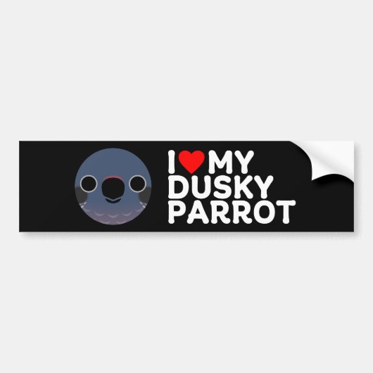 IK HOU VAN MIJN DONKERE PAPEGAAI BUMPERSTICKER (Voorkant)