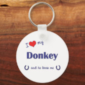 Ik hou van mijn Donkey (mannelijke Donkey) Sleutelhanger (Voorkant)