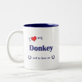 Ik hou van mijn Donkey (mannelijke Donkey) Tweekleurige Koffiemok (Links)