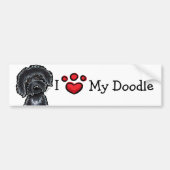 Ik hou van mijn donute zwarte labradoodle bumpersticker (Voorkant)